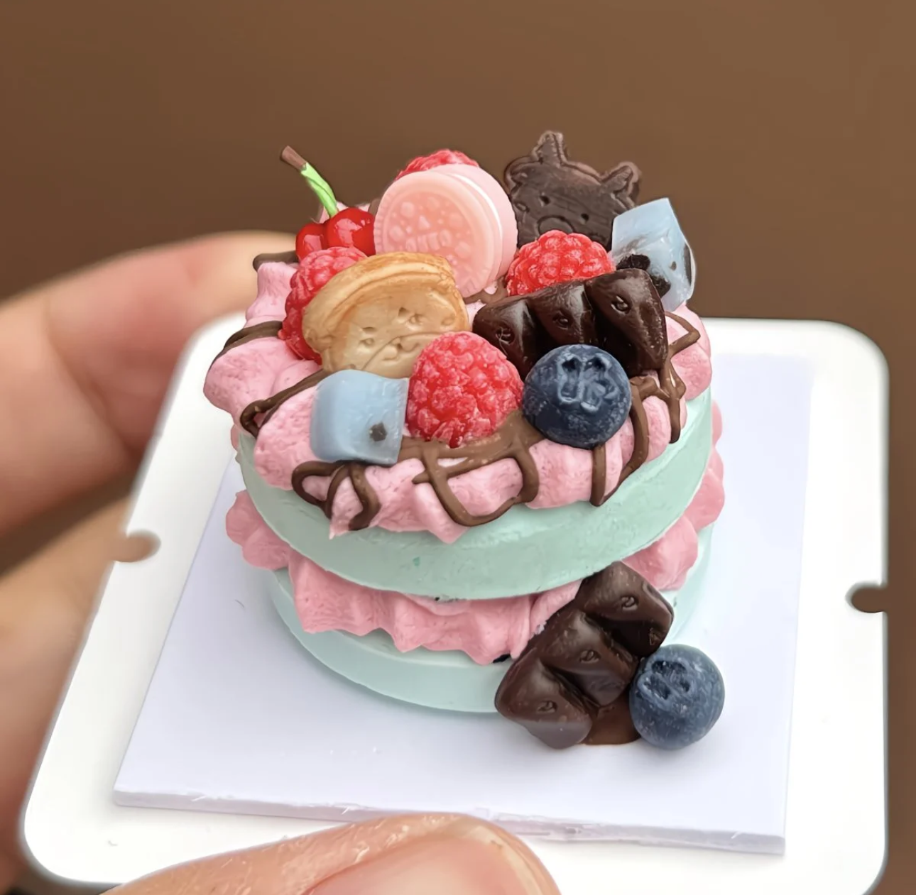 Rich Chocolate Meets Fruity Freshness! Chocolate Raspberry DIY Clay Cake Craft Kit