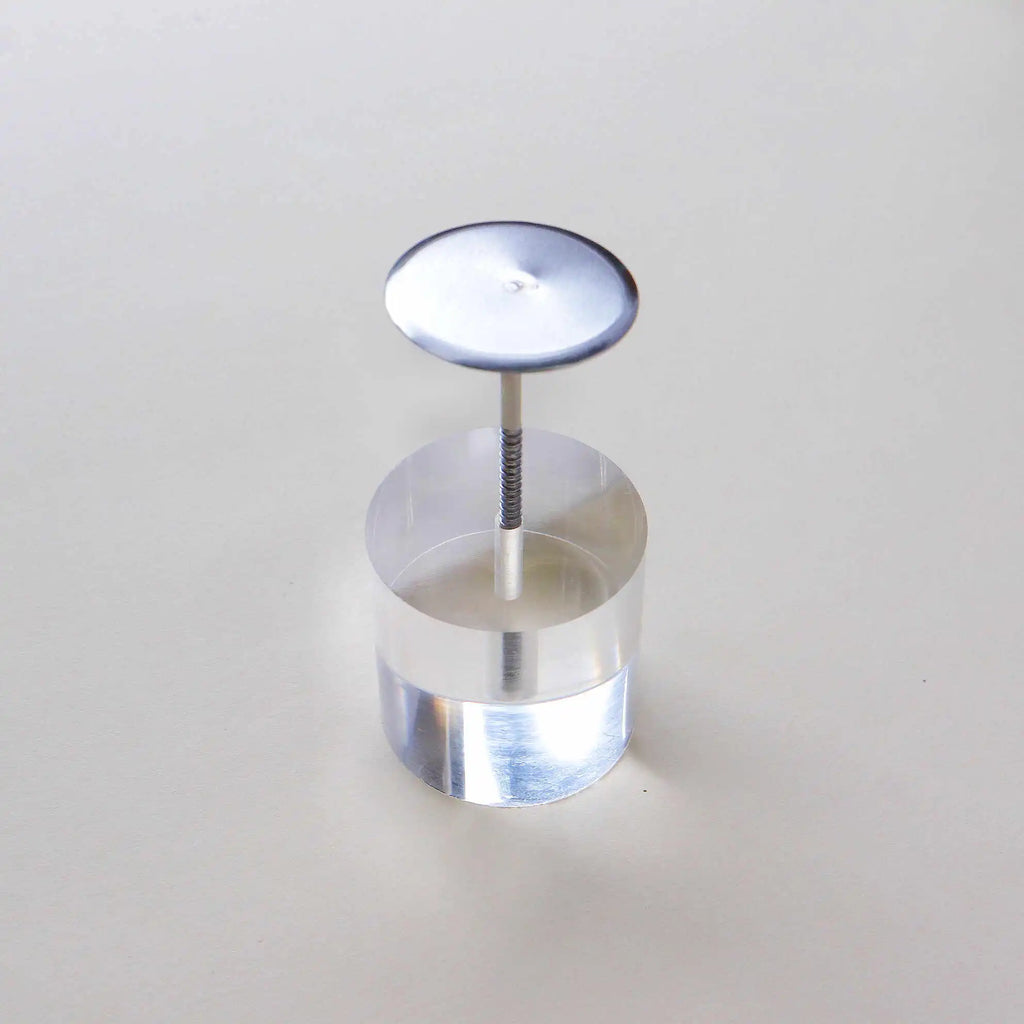 Miniature Clay Cake Crafting Base – Wooden & Stainless Steel Support Set